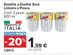 Carrefour Estathè o Esathè Zero Limone o Pesca offerta
