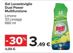 Carrefour Gel Lavastoviglie Dual Power Multifunzione offerta