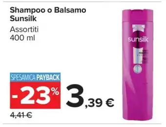 Carrefour Shampoo o Balsamo Sunsilk offerta