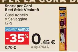 Carrefour Snack per Cani Beef Stick Vitakraft offerta