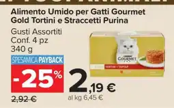 Carrefour Alimento Umido per Gatti Gourmet Gold Tortini e Straccetti Purina offerta