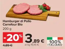 Carrefour Hamburger di Pollo Carrefour BIO offerta