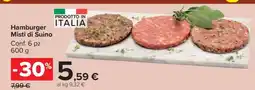 Carrefour Hamburger Misti di Suino offerta