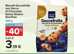 Carrefour Biscotti Goccefrolla con Gocce di Cioccolato Senza Glutine Nutrifree offerta