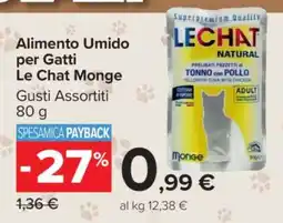 Carrefour Alimento Umido per Gatti Le Chat Monge offerta