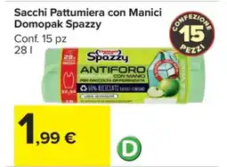 Carrefour Sacchi Pattumiera con Manici Domopak Spazzy offerta