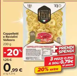 Carrefour Cappelletti e Raviolini Valleoro offerta
