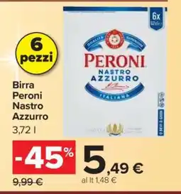 Carrefour Birra Peroni Nastro Azzurro offerta