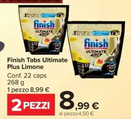Carrefour Finish Tabs Ultimate Plus Limone offerta