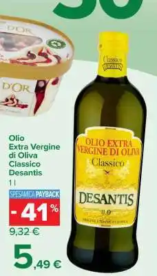 Carrefour Olio Extra Vergine di Oliva Classico Desantis offerta