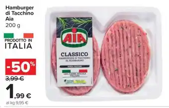 Carrefour Hamburger di tacchino Aia offerta