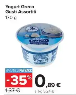 Carrefour YOGURT GRECO GUSTI ASSORTITI offerta