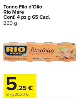 Carrefour Tonno filo d'olio offerta
