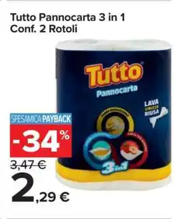 Carrefour Tutto Pannocarta 3 in 1 Conf. 2 Rotoli offerta