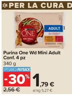 Carrefour Purina One Wd Mini Adult Conf. 4 pz offerta