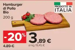 Carrefour Hamburger di Pollo Bio offerta
