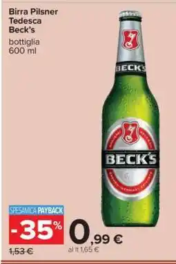 Carrefour Birra Pilsner Tedesca Beck’s offerta