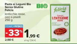 Carrefour Pasta ai Legumi Bio senza glutine Felicia offerta