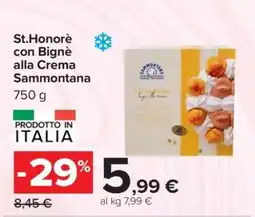 Carrefour St.Honorè con bignè alla crema Sammontana offerta
