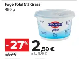 Carrefour Fage Total 5% Grassi offerta