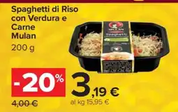 Carrefour SPAGHETTI DI RISO CON VERDURA E CARNE MULAN offerta