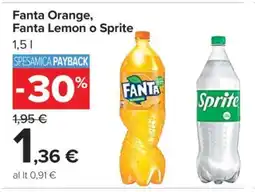 Carrefour Fanta Orange, Fanta Lemon o Sprite offerta