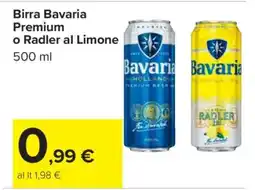 Carrefour Birra Bavaria Premium o Radler al Limone offerta