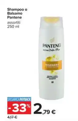 Carrefour Shampoo o Balsamo Pantene offerta