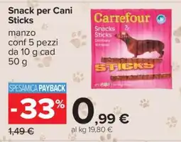 Carrefour Snack per Cani Sticks offerta