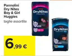 Carrefour Pannolini Dry Nites Boy & Girl Huggies offerta