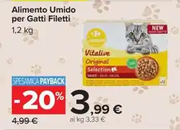 Carrefour Alimento Umido per Gatti Filetti offerta