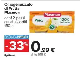 Carrefour OMOGENEIZZATO DI FRUTTA PLASMON offerta