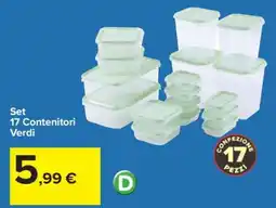 Carrefour Set 17 Contenitori Verdi offerta