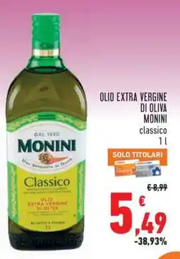 Conad OLIO EXTRA VERGINE DI OLIVA MONINI classico 1 l offerta