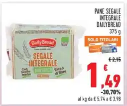 Conad PANE SEGALE INTEGRALE DAILYBREAD 375 g offerta