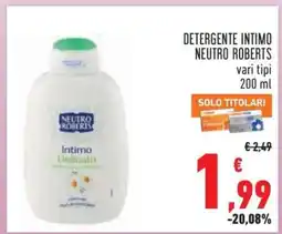 Conad DETERGENTE INTIMO NEUTRO ROBERTS offerta