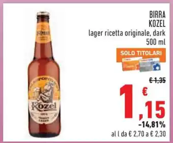 Conad BIRRA KOZEL offerta