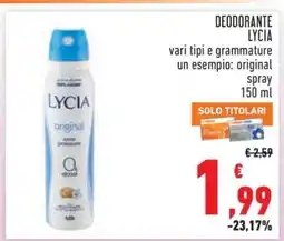 Conad DEODORANTE LYCIA offerta