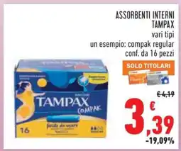 Conad ASSORBENTI INTERNI TAMPAX offerta