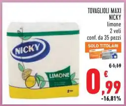 Conad TOVAGLIOLI MAXI NICKY offerta