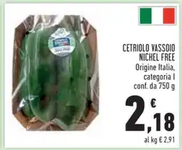 Conad Cetriolo Vassoio Nichel Free offerta