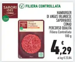Conad HAMBURGER DI ANGUS IRLANDESE SAPORI&IDEE CONAD offerta