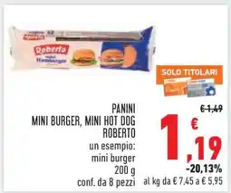 Conad PANINI MINI BURGER, MINI HOT DOG ROBERTO offerta