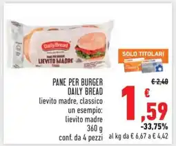 Conad PANE PER BURGER DAILY BREAD offerta