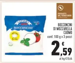 Conad Bocconcini di Mozzarella Cuomo offerta