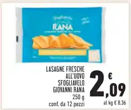 Conad Lasagne Fresche all'Uovo Sfogliavelo Giovanni Rana offerta