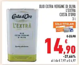 Conad OLIO EXTRA VERGINE DI OLIVA L'EXTRA COSTA D'ORO 3 l offerta