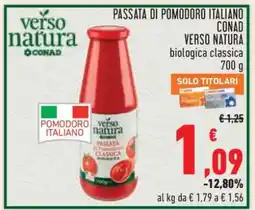 Conad Passata di Pomodoro Italiano Conad Verso Natura offerta
