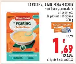 Conad La Pastina, La Mini Pasta Plasmon offerta
