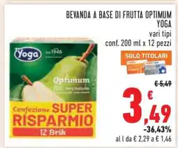 Conad Bevanda a base di frutta Optimum Yoga offerta